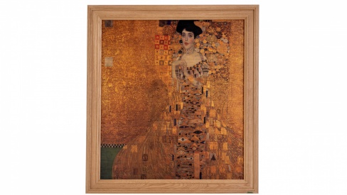 Print on framed Oak wood: Portrait of Adele Gustav Klimt, Famous painting reproduction- art prints on Oak wood, Framed in Oak wood frame