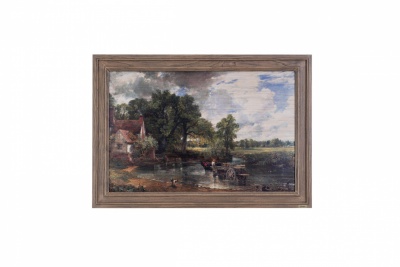 Print on framed Oak wood: The Hay Wain John Constable, Famous British painting reproduction- print on framed Oak wood, Oak wood frame