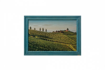 Print on framed Ash wood: Italian wine region, Ash wood picture base, Ash wood frame,