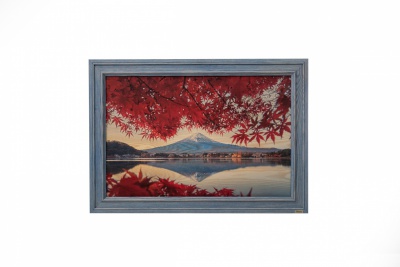 Print on framed Ash wood: Colorful nature view, Framed wall art
